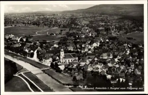 Ak Bad Rotenfels Gaggenau im Murgtal Baden, Fliegeraufnahme, Kirche