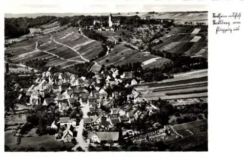 Ak Stockheim Brackenheim an der Zaber Kreis Heilbronn, Fliegeraufnahme, Schloss