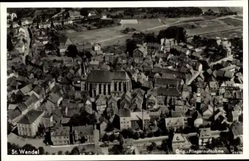 Ak St. Wendel im Saarland, Fliegeraufnahme