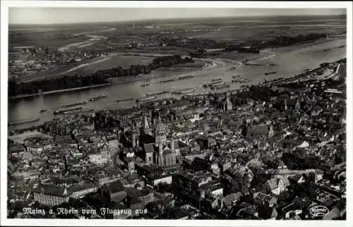 Ak Mainz am Rhein, Fliegeraufnahme, Kirche