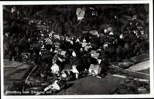 Ak Streitberg Wiesenttal Fränkische Schweiz, Burgruine Streitburg, Fliegeraufnahme