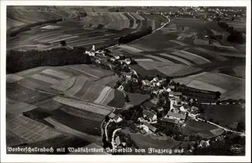 Ak Vorderschellenbach Ziemetshausen in Schwaben, Fliegeraufnahme, Wallfahrtsort Vesperbild