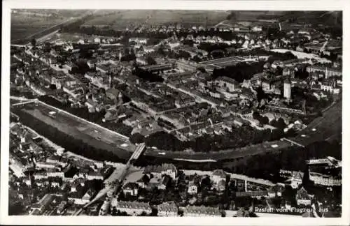 Ak Rastatt im Schwarzwald Baden, Fliegeraufnahme