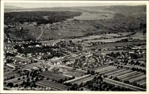 Ak Haltingen Weil am Rhein, Fliegeraufnahme