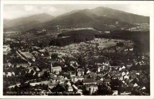 Ak Müllheim in Baden Markgräflerland, Fliegeraufnahme, Hochblauen