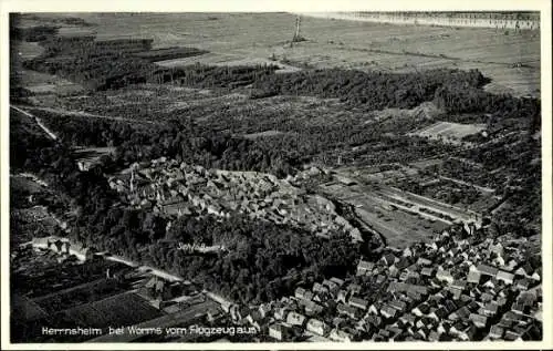 Ak Herrnsheim Worms in Rheinland Pfalz, Fliegeraufnahme