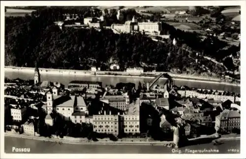 Ak Passau in Niederbayern, Fliegeraufnahme, Stadtpanorama, Nr. 23786