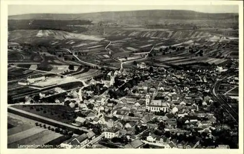 Ak Langenlonsheim an der Nahe Pfalz, Fliegeraufnahme