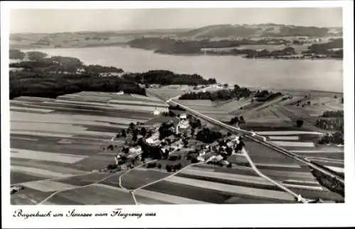 Ak Bayerbach am Simsee Baierbach Stephanskirchen Oberbayern, Fliegeraufnahme