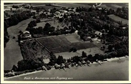 Ak Buch am Ammersee Inning Oberbayern, Fliegeraufnahme