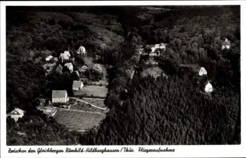 Ak Römhild in Thüringen, Fliegeraufnahme, Hotel - Pension Waldhaus