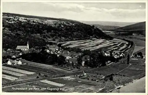 Ak Fechenbach am Main Collenberg Unterfranken, Fliegeraufnahme