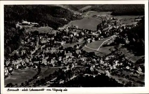 Ak Bad Herrenalb württ. Schwarzwald, Fliegeraufnahme vom Ort