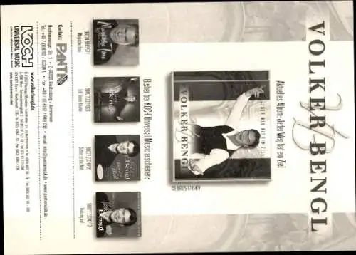 Ak Sänger Volker Bengl, Portrait, Autogramm