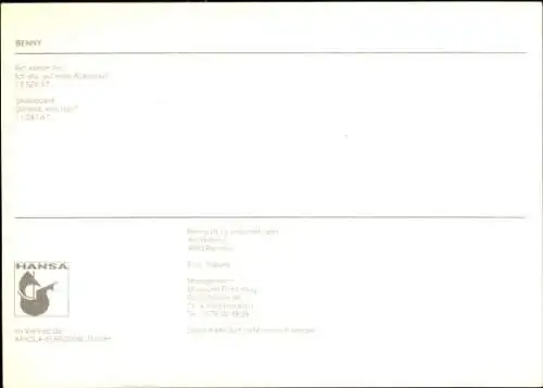 Ak Sänger Benny, Portrait, Autogramm