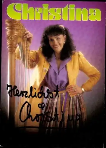 Ak Sängerin Christina, Portrait, Autogramm