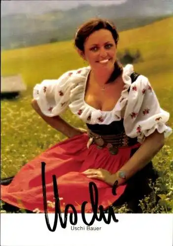 Ak Sängerin Uschi Bauer, Portrait, Autogramm