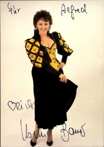 Ak Sängerin Uschi Bauer, Portrait, Autogramm