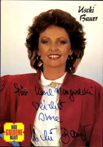 Ak Sängerin Uschi Bauer, Portrait, Autogramm