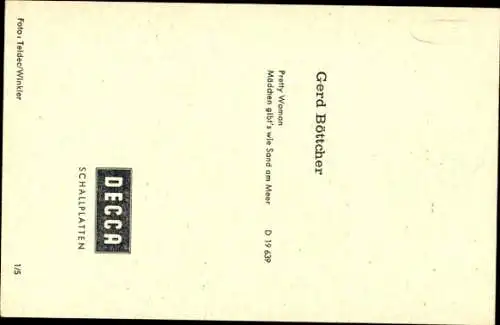 Ak Sänger Gerd Böttcher, Portrait, Autogramm