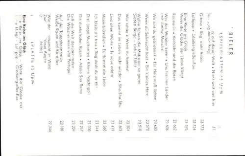 Ak Sängerin Ernie Bieler, Portrait, Autogramm