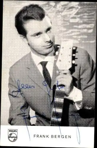 Ak Sänger Frank Bergen, Portrait, Gitarre, Autogramm