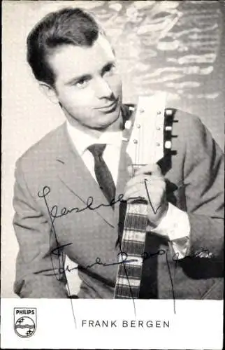 Ak Sänger Frank Bergen, Portrait, Gitarre, Autogramm