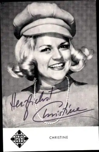 Ak Sängerin Christine, Portrait, Autogramm