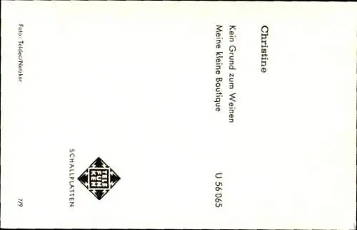 Ak Sängerin Christine, Portrait, Autogramm
