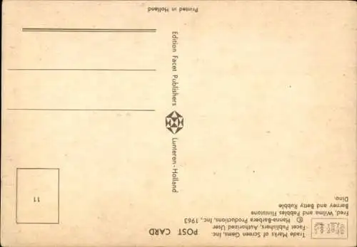 Ak Fred Feuerstein, Barney Geröllheimer, Fernrohr