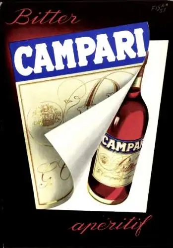 Künstler Ak Campari, Bitter aperitif, Reklame