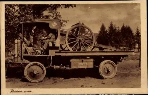 Ak Artillerie portée, Geschütztransport, LKW