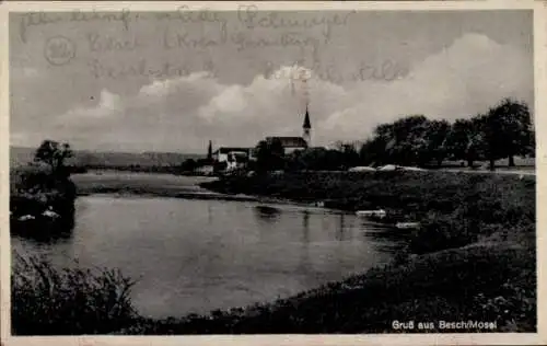 Ak Besch Perl an der Mosel, Teilansicht, Kirche