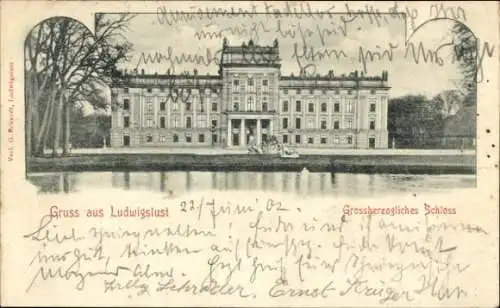 Ak Ludwigslust in Mecklenburg, großherzogliches Schloss