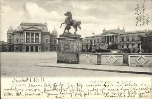 Ak Schwerin in Mecklenburg, Hoftheater, Obotrit, Museum