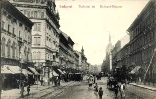 Ak Budapest Ungarn, Rakoczi-Straße