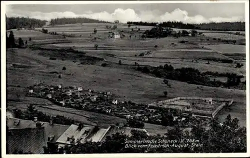 Ak Schöneck im Vogtland, Gesamtansicht, Friedrich-August-Stein