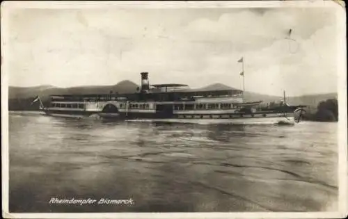 Ak Dampfer Bismarck auf dem Rhein