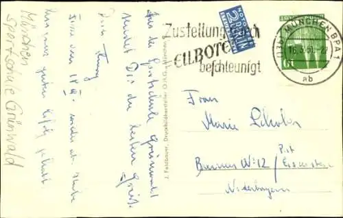 Foto Ak Grünwald bei München, Sportschule Grünwald, Speisesaal