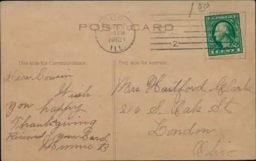 Relief Ak Glückwunsch Thanksgiving, Truthahn, Segelschiff