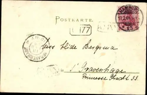 Litho Allegorie, Montag, Frau, Blumen