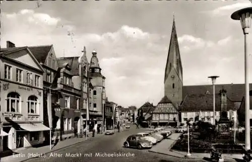 Ak Eutin in Ostholstein, Alter Markt, Michaeliskirche, Denkmal