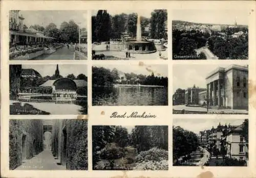 Ak Bad Nauheim in Hessen, Teilansichten, Kurhaus, Sprudelbad, Neue Saline, Teichhaus