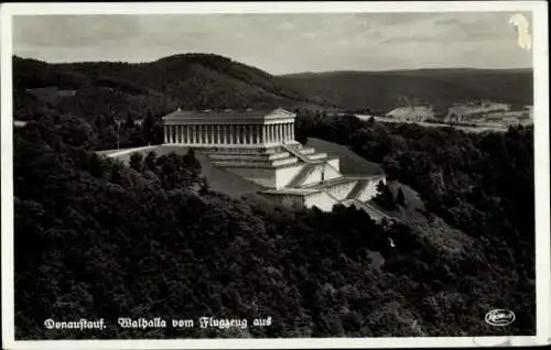 Ak Donaustauf am Bayerischen Wald Oberpfalz, Walhalla, Fliegeraufnahme