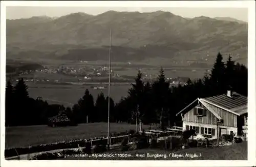 Ak Burgberg im Allgäu, Ried, Bergwirtschaft Alpenblick, Panorama