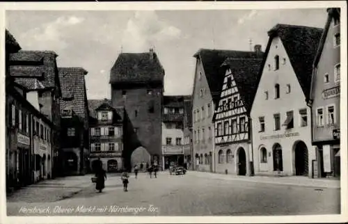 Ak Hersbruck in Mittelfranken, oberer Markt, Nürnberger Tor