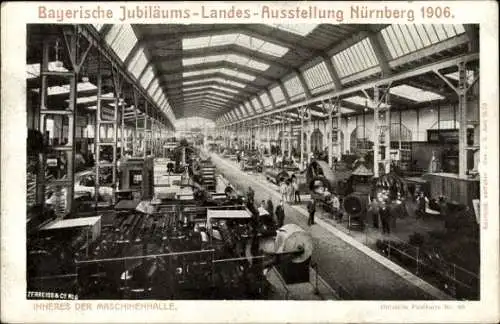 Ak Nürnberg in Mittelfranken Bayern, Bayerische Jubiläumslandesaustellung 1906, Maschinenhalle