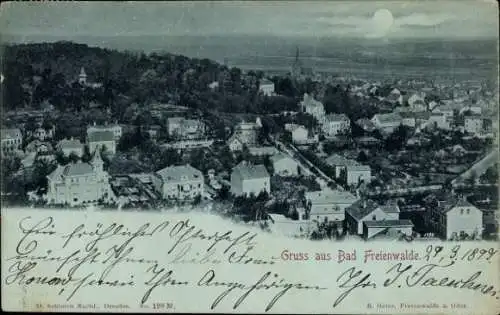 Mondschein Ak Bad Freienwalde an der Oder, Panorama