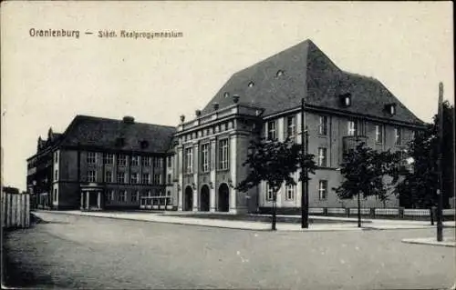 Ak Oranienburg in Brandenburg, städtisches Realprogymnasium