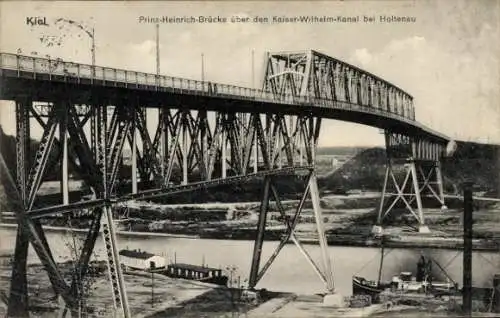 Ak Holtenau Kiel in Schleswig Holstein, Prinz Heinrich Brücke über den Kaiser Wilhelm Kanal